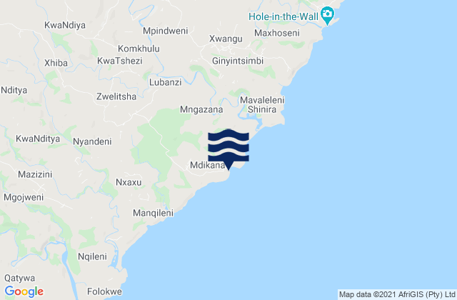 Mpame, South Africaの潮見表地図