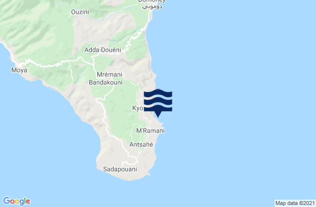 Mramani, Comorosの潮見表地図