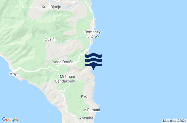 Mrémani, Comorosの潮見表地図