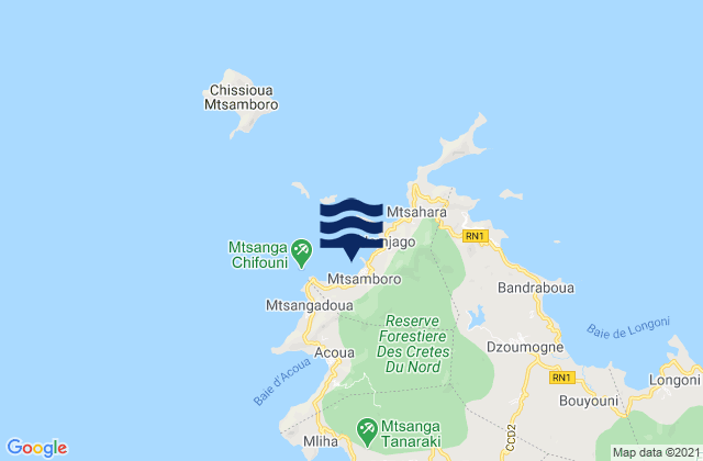 Mtsamboro, Mayotteの潮見表地図
