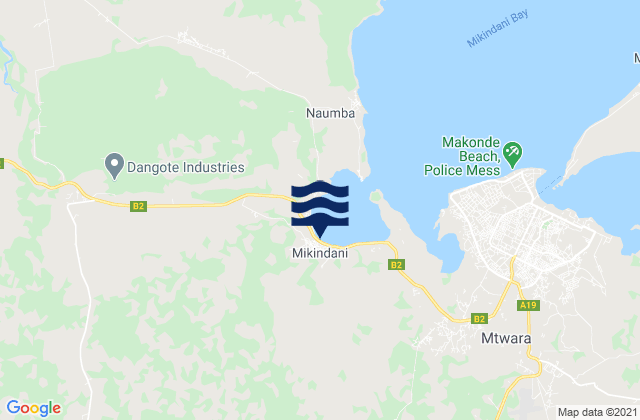 Mtwara, Tanzaniaの潮見表地図