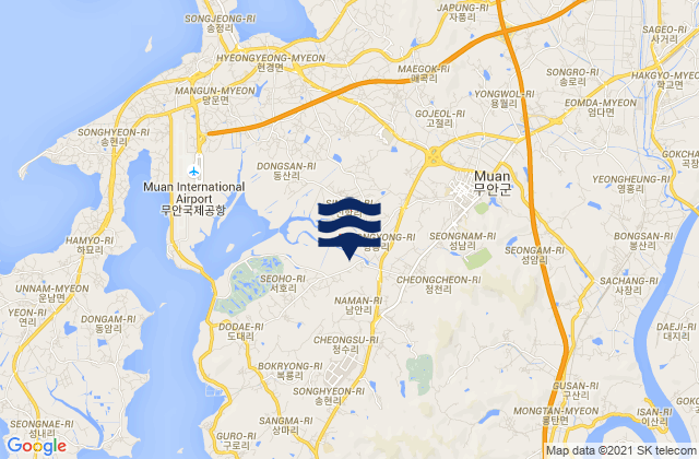 Muan-gun, South Koreaの潮見表地図