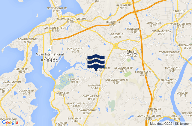 Muan, South Koreaの潮見表地図