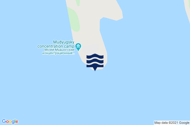 Mudyugskiy Island, Russiaの潮見表地図