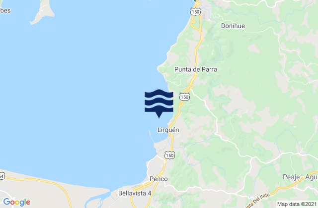 Muelle Lirquén, Chileの潮見表地図