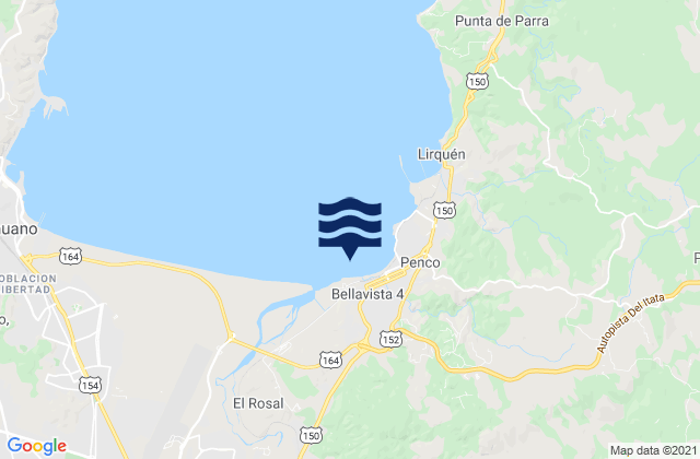 Muelle Mecanizado Penco, Chileの潮見表地図