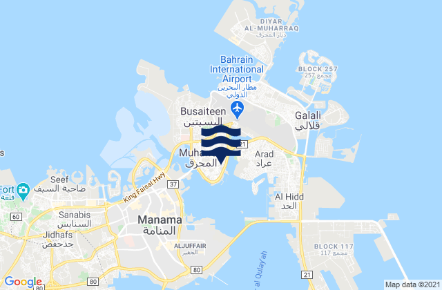 Muharraq Governorate, Bahrainの潮見表地図