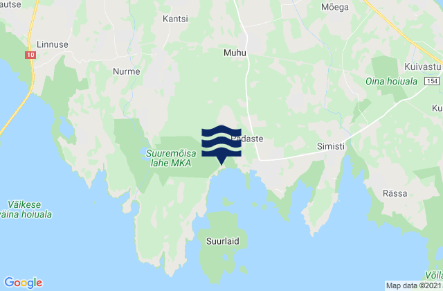 Muhu vald, Estoniaの潮見表地図