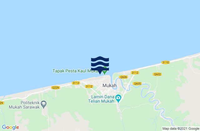 Mukah, Malaysiaの潮見表地図