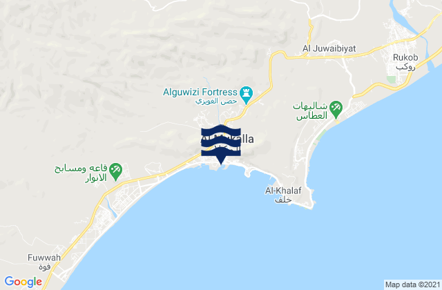 Mukalla, Yemenの潮見表地図