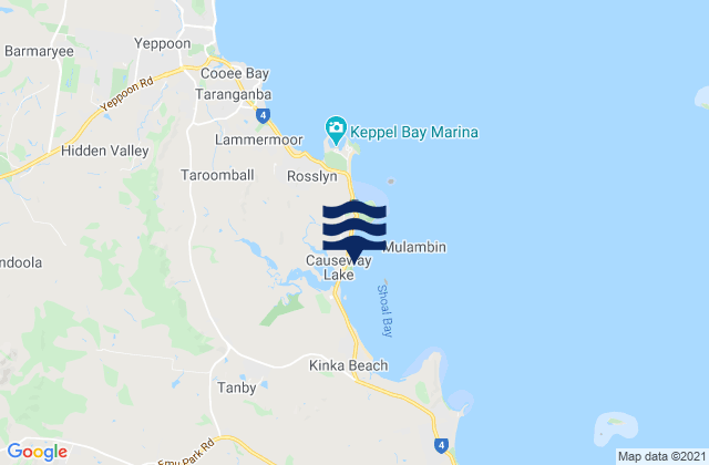 Mulambin Beach, Australiaの潮見表地図