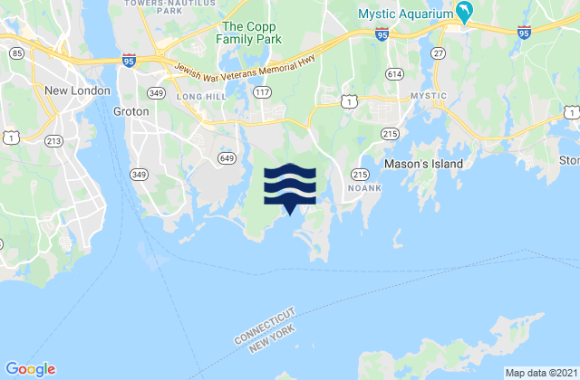 Mumford Cove, United Statesの潮見表地図