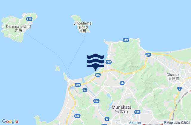 Munakata-shi, Japanの潮見表地図
