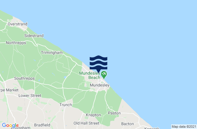 Mundesley, United Kingdomの潮見表地図