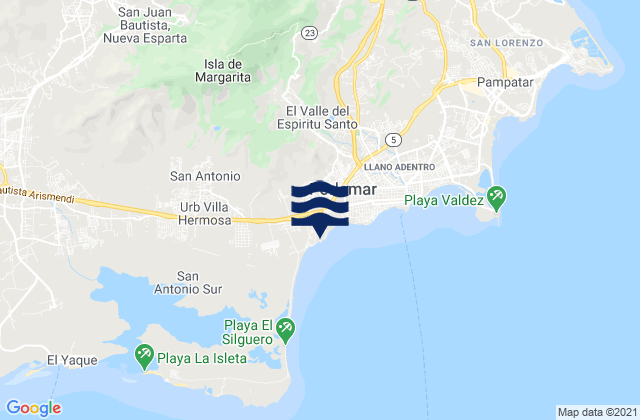 Municipio Mariño, Venezuelaの潮見表地図