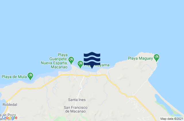 Municipio Península de Macanao, Venezuelaの潮見表地図