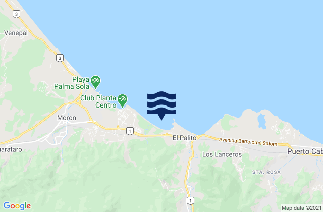 Municipio Puerto Cabello, Venezuelaの潮見表地図