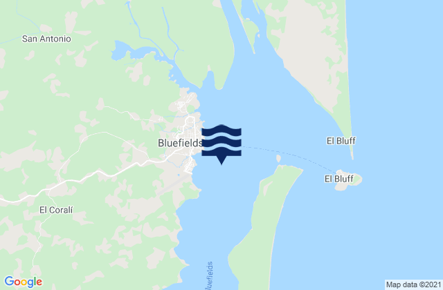 Municipio de Bluefields, Nicaraguaの潮見表地図
