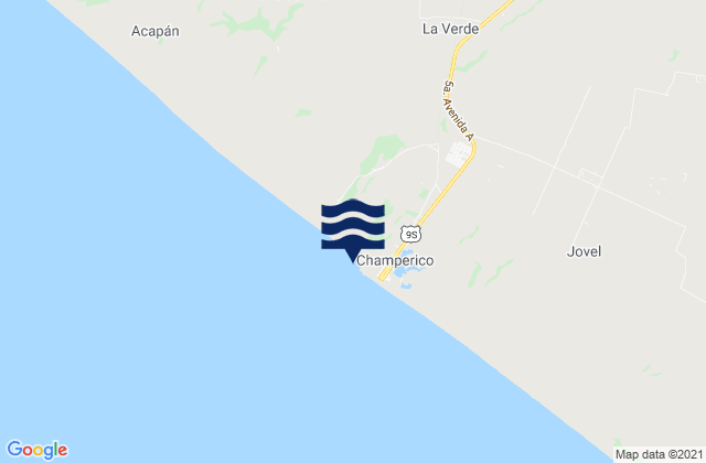 Municipio de Champerico, Guatemalaの潮見表地図