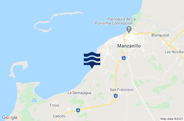 Municipio de Manzanillo, Cubaの潮見表地図