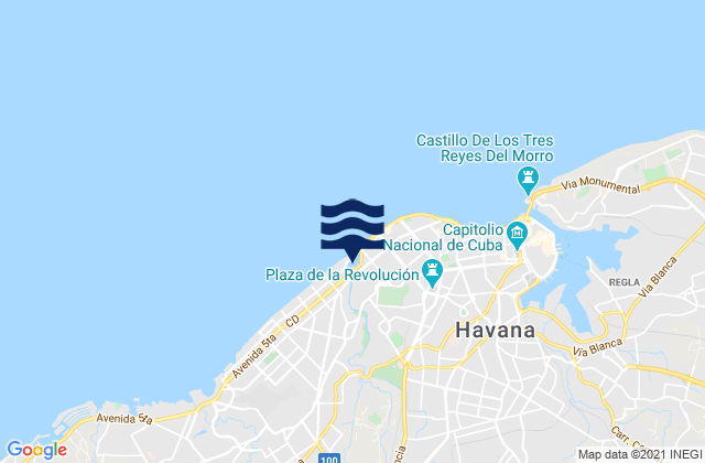 Municipio de Marianao, Cubaの潮見表地図
