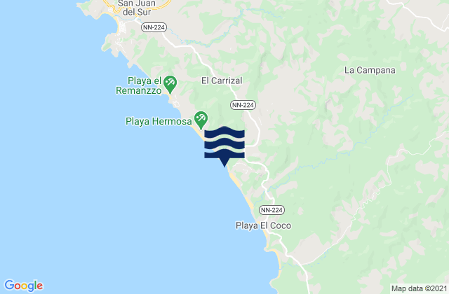 Municipio de San Juan del Sur, Nicaraguaの潮見表地図