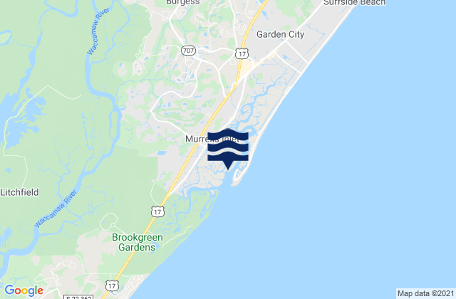 Murrells Inlet, United Statesの潮見表地図