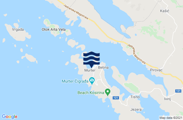 Murter, Croatiaの潮見表地図