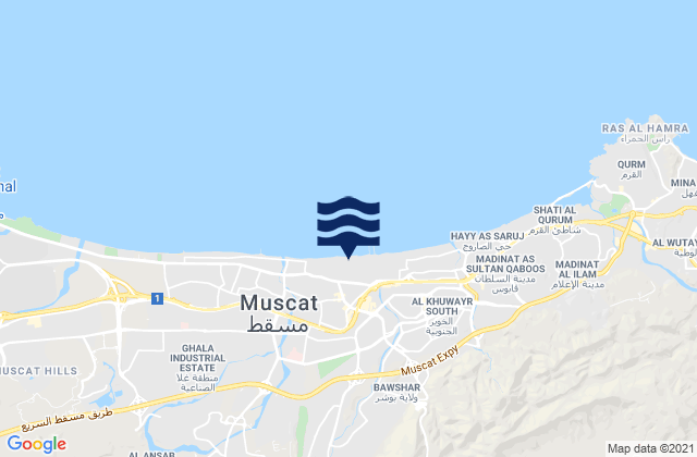 Muscat, Omanの潮見表地図