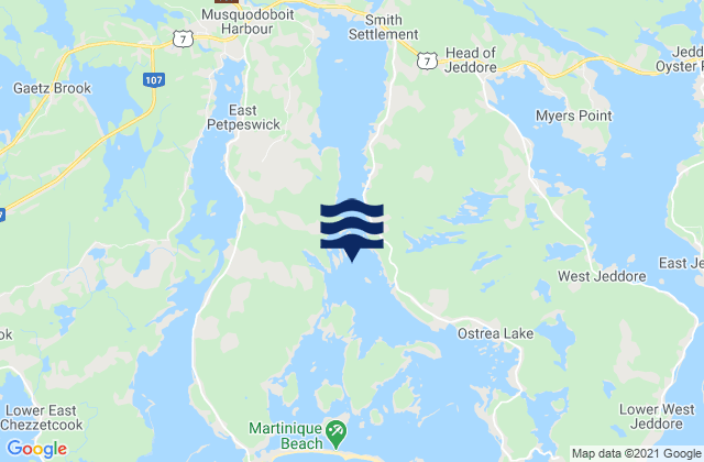 Musquodoboit Harbour, Canadaの潮見表地図
