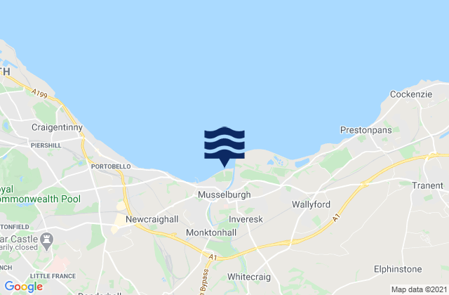Musselburgh, United Kingdomの潮見表地図