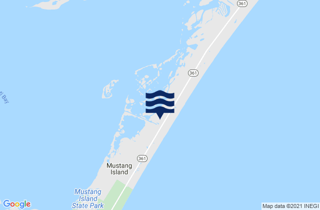 Mustang Island, United Statesの潮見表地図