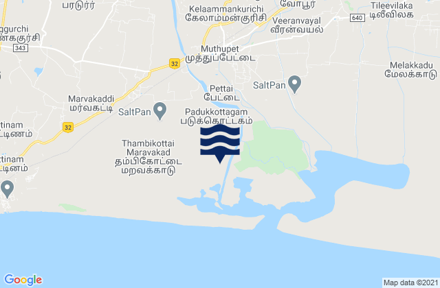 Muttupet, Indiaの潮見表地図