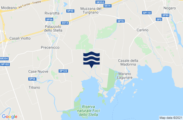Muzzana del Turgnano, Italyの潮見表地図