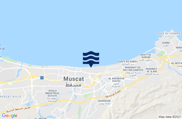 Muḩāfaz̧at Masqaţ, Omanの潮見表地図
