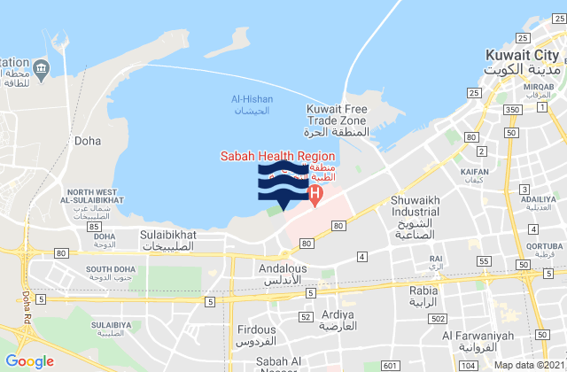 Muḩāfaz̧at al Farwānīyah, Kuwaitの潮見表地図