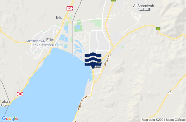 Muḩāfaz̧at al ‘Aqabah, Jordanの潮見表地図