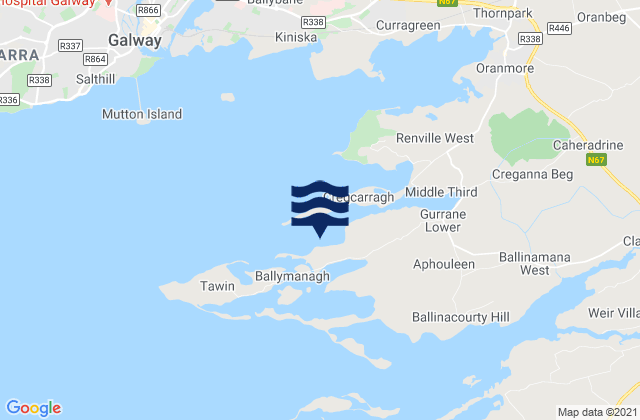 Mweeloon Bay, Irelandの潮見表地図