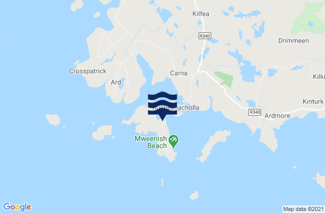 Mweenish Island, Irelandの潮見表地図