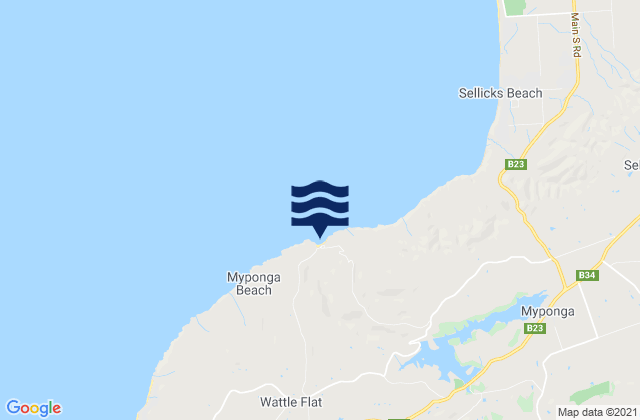 Myponga Beach, Australiaの潮見表地図