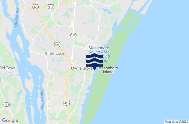 Myrtle Grove, United Statesの潮見表地図