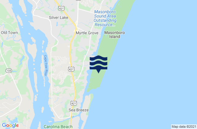 Myrtle Grove Sound, United Statesの潮見表地図