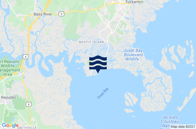 Mystic Island, United Statesの潮見表地図
