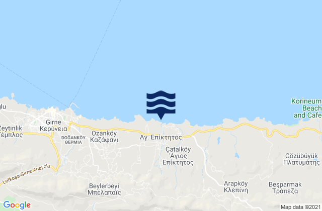 Mándres, Cyprusの潮見表地図