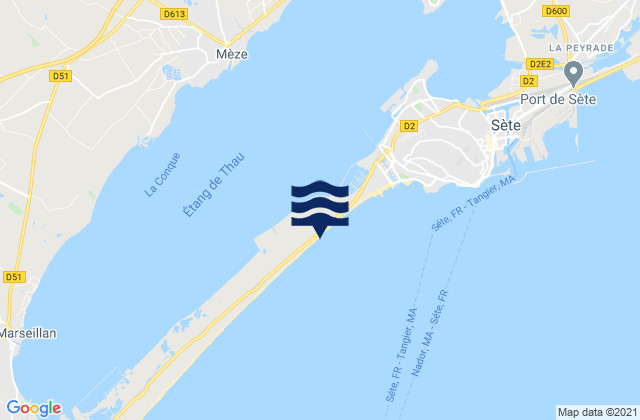 Mèze, Franceの潮見表地図