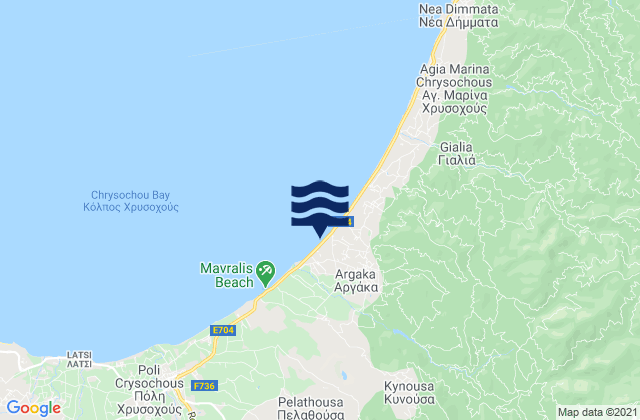 Mélandra, Cyprusの潮見表地図