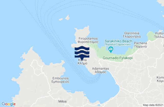 Mílos, Greeceの潮見表地図