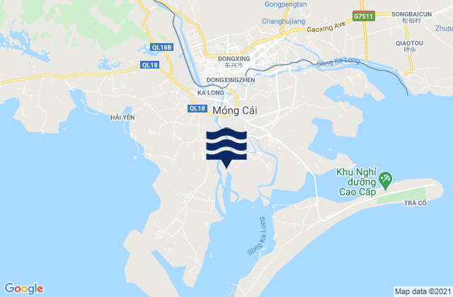 Móng Cái, Vietnamの潮見表地図