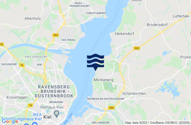 Mönkeberg, Germanyの潮見表地図