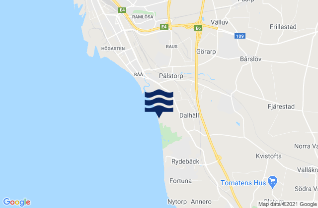 Mörarp, Swedenの潮見表地図